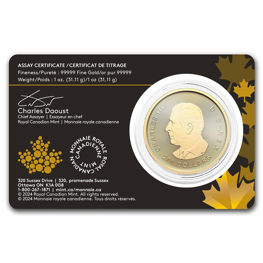 2024 RCM 1 oz Au Klondike Doré to Refined Gold .99999 (In